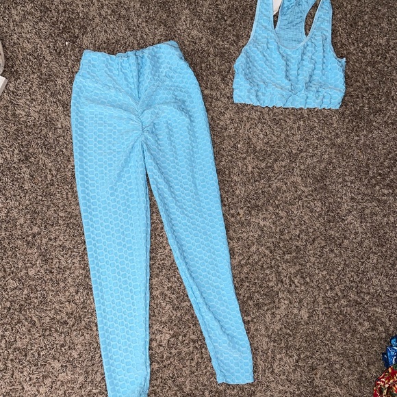 Pants & Jumpsuits Baby Blue 2 Piece Gym Set Poshmark